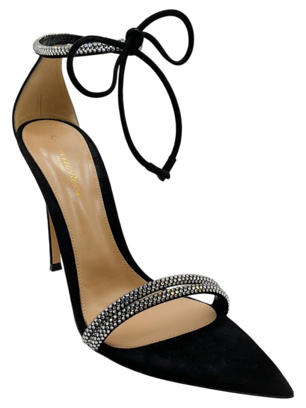 Gianvito Rossi Black Suede Montecarlo Sandals